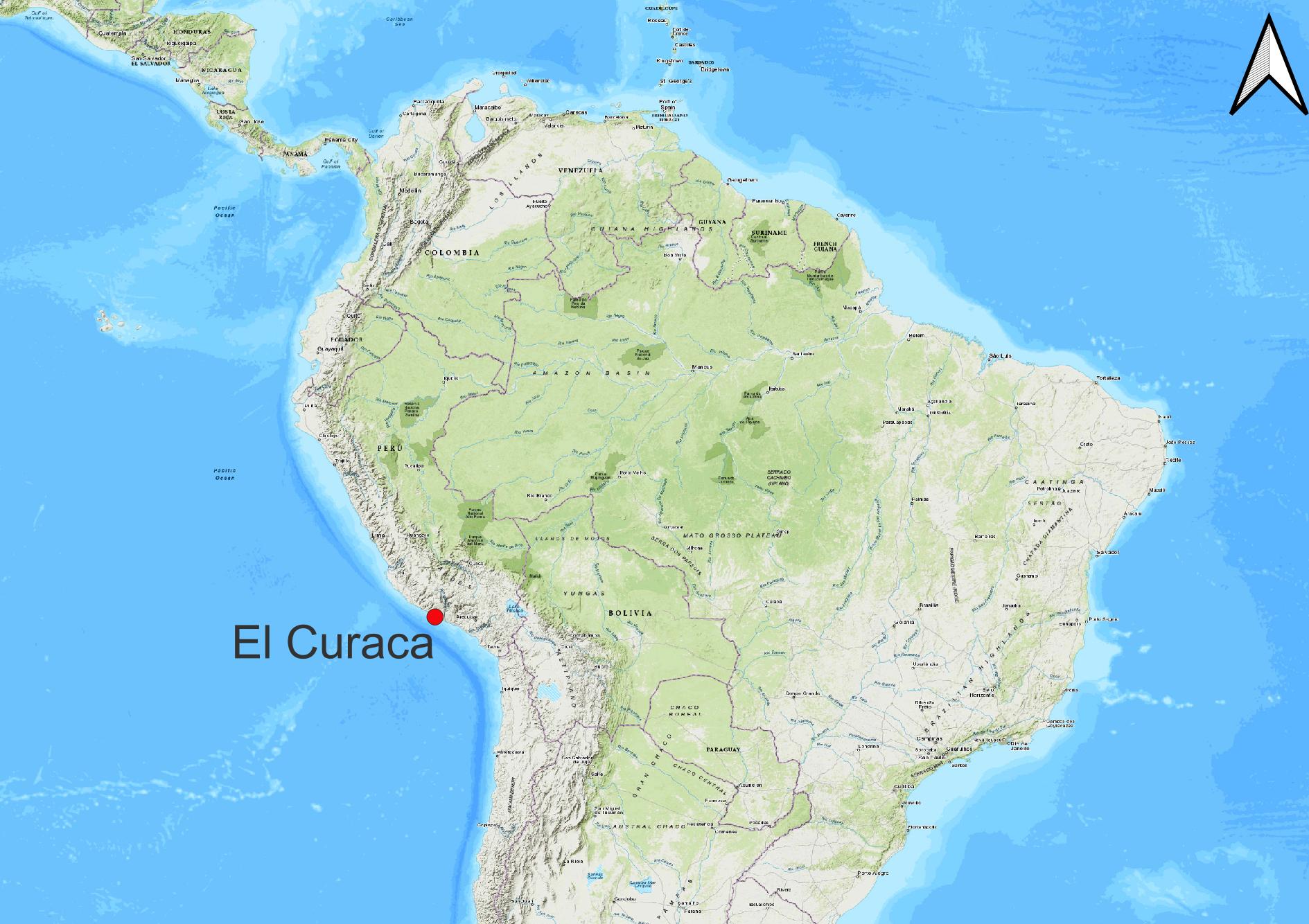 mapa, stanowisko El Curaca